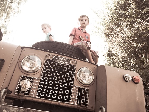 Kids love climbing on Land Rovers